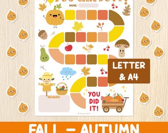 Belohnungstabelle für den Herbst - druckbare Tabelle für das Töpfchen-Training - Kleinkind & Vorschule - PDF