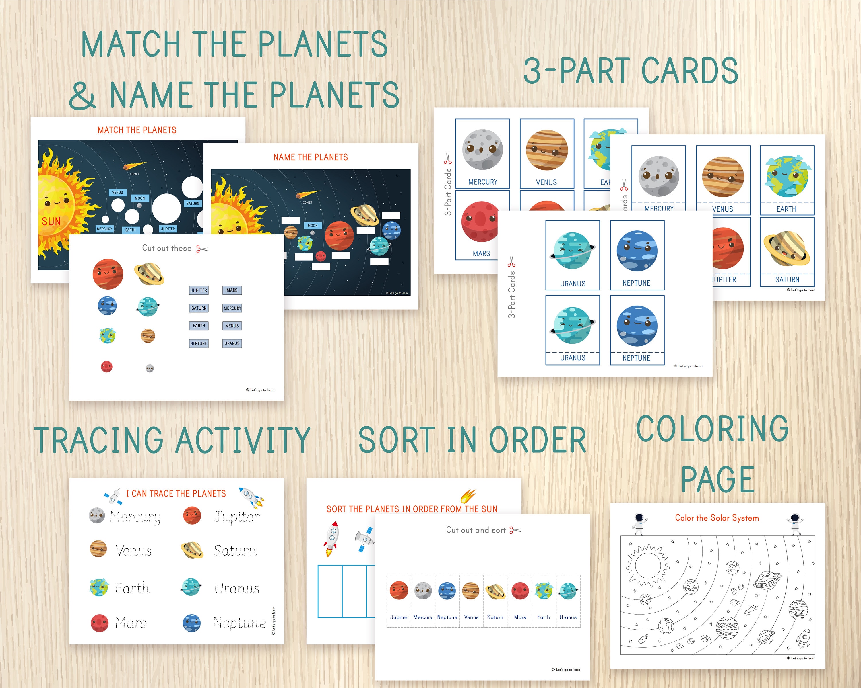 Solar System Worksheets - Learning Pack - Planets - Cards, Coloring ...