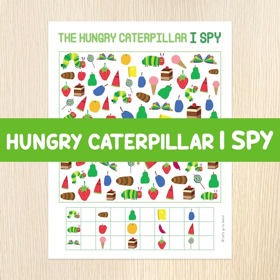 The Hungry Caterpillar I Spy, Look and Find, Seek and Find, Birthday Party Game, Counting Practice, Eric Carle, Math Centers, Preschool