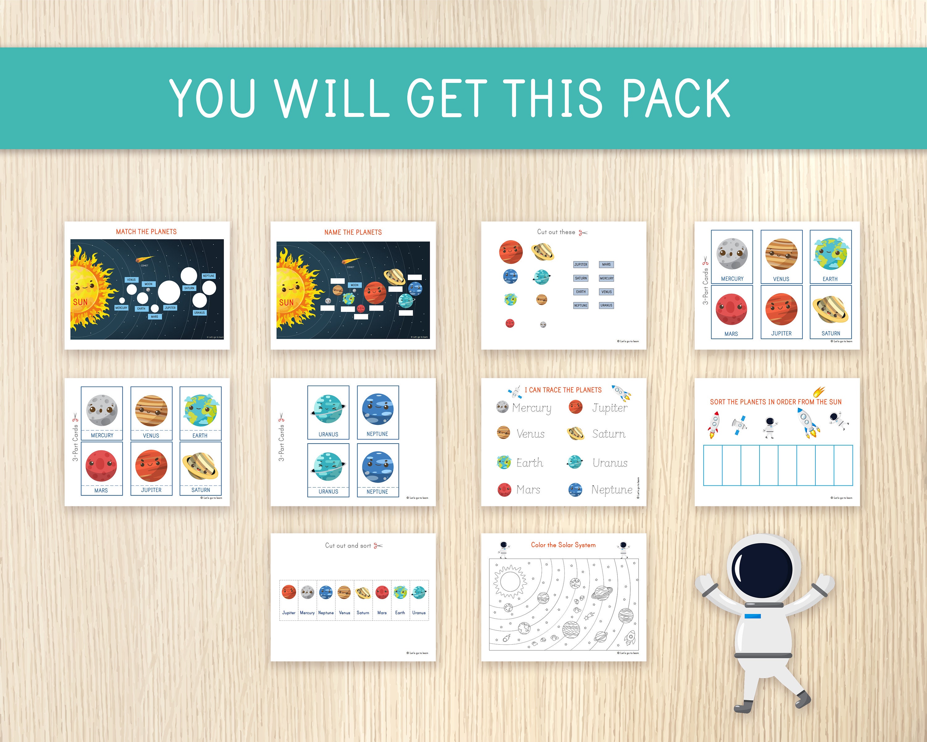 Solar System Worksheets - Learning Pack - Planets - Cards, Coloring ...