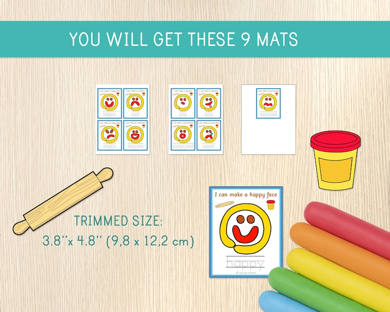 Feelings Playdough Mats Emotions Cards Play Doh Mats Visual - Etsy ...