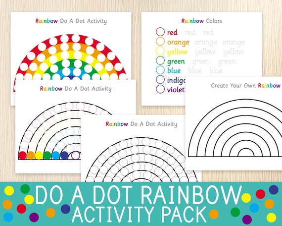 Rainbow Do A Dot Toddler Preschool Activity Fine Motor