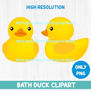 Duck PNG Clipart Bundle - Rubber Duck Set - Cute Bath Duck Sublimation Designs - Yellow Duck - Transfers, Stickers, Vinyl - High Resolution