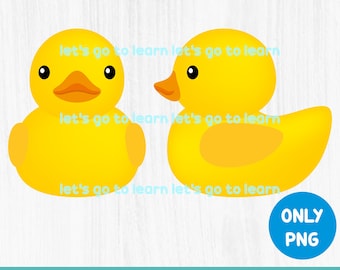Duck PNG Clipart Bundle - Rubber Duck Set - Cute Bath Duck Sublimation Designs - Yellow Duck - Transfers, Stickers, Vinyl - High Resolution