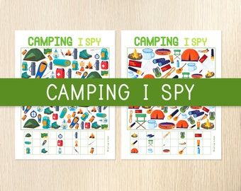 Camping I Spy, Counting Game, Look and Find, Summer Camp Activity, I Spy for Kids, Preschool, Kindergarten, Numbers, Party Game, No Prep