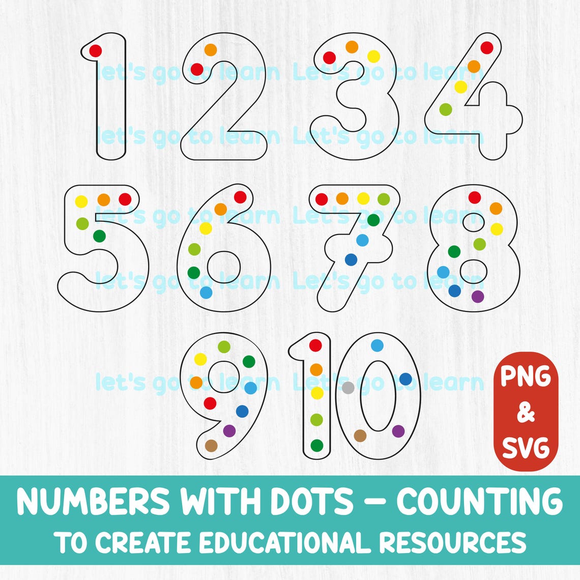 Numbers With Counting Dots Clipart - Numerals Clip Art - Math Graphics ...