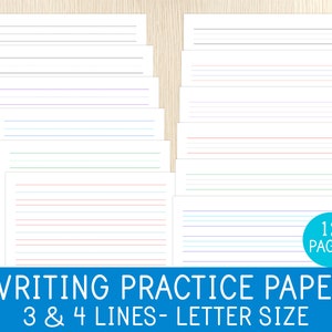 Carta da scrivere, carta stampabile, pratica di scrittura a mano, abilità di calligrafia, carta a righe, scuola materna, asilo, abilità motorie fini, Montessori