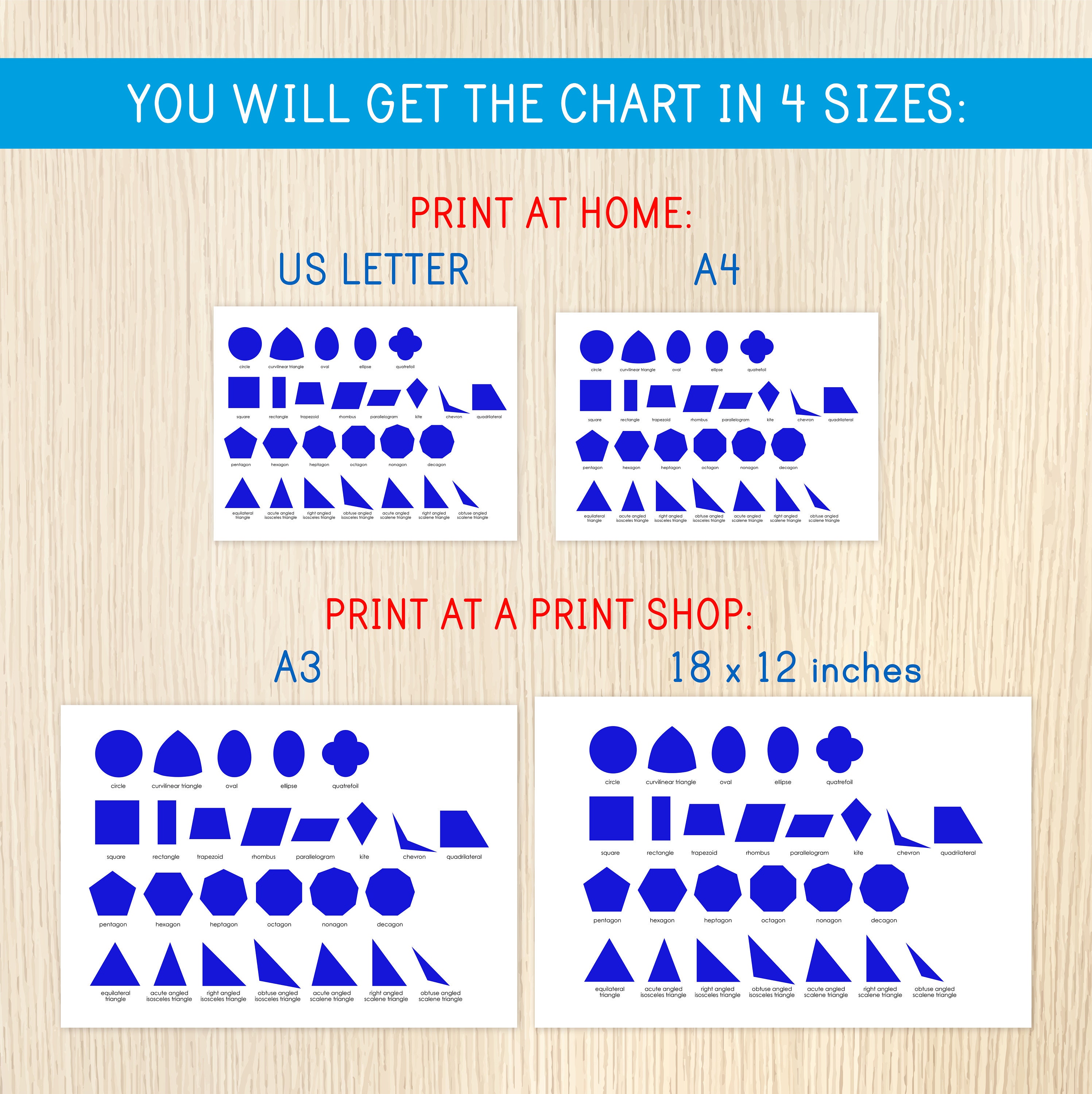 Montessori Geometric Cabinet Control Chart - Shapes Poster - Math ...
