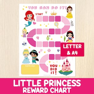 Prinzessin Belohnungstafel - Kleine Prinzessin Aufklebertafel - Baby Prinzessin Zieltafel - Kleinkind & Vorschule - Töpfchen-Training - Verhaltenstafel