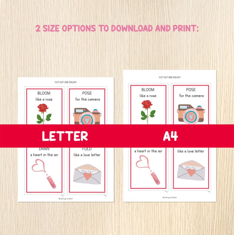 Valentine's Day Movement Cards - Valentines Game - Toddler, Preschool & Kindergarten Activity - Brain Breaks - Valentines Action Cards image 5
