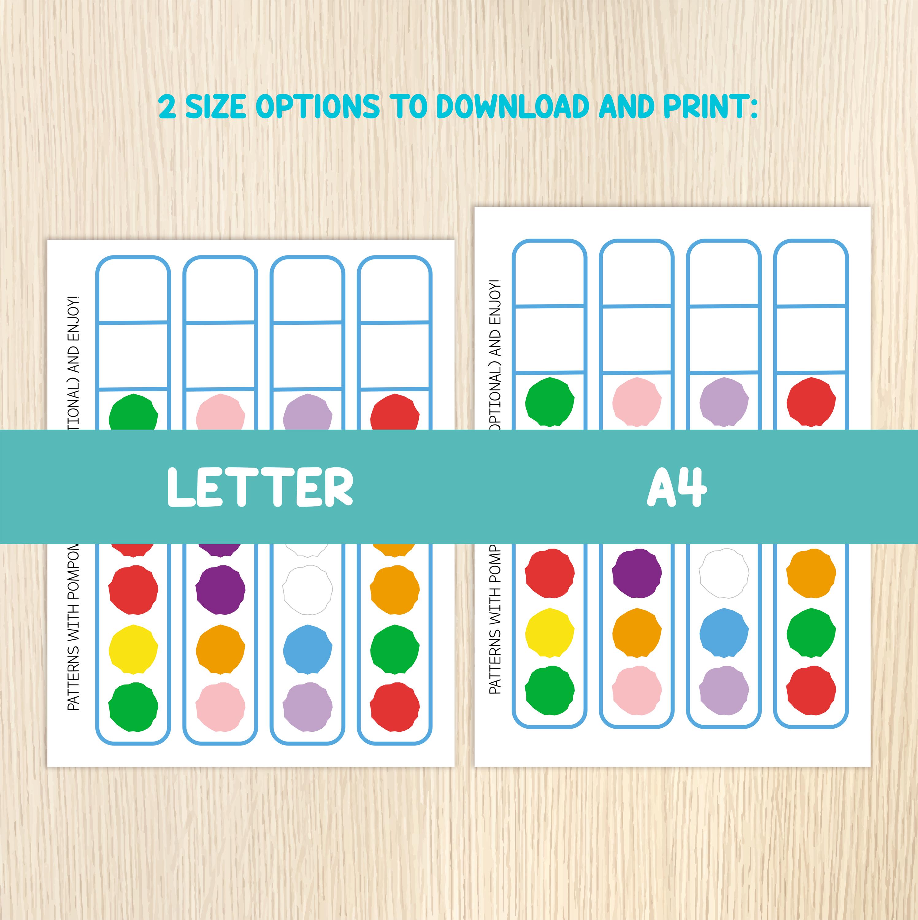 Patterns With Pom Poms for Kids - Printable Complete Patterns Mats ...