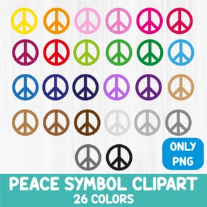 Peace Sign Bundle - Peace Symbol Clipart Set - Peace PNG - Peace Icon - Peace Logo - Hippie Peace Sign - Sublimation, Stickers, Transfers