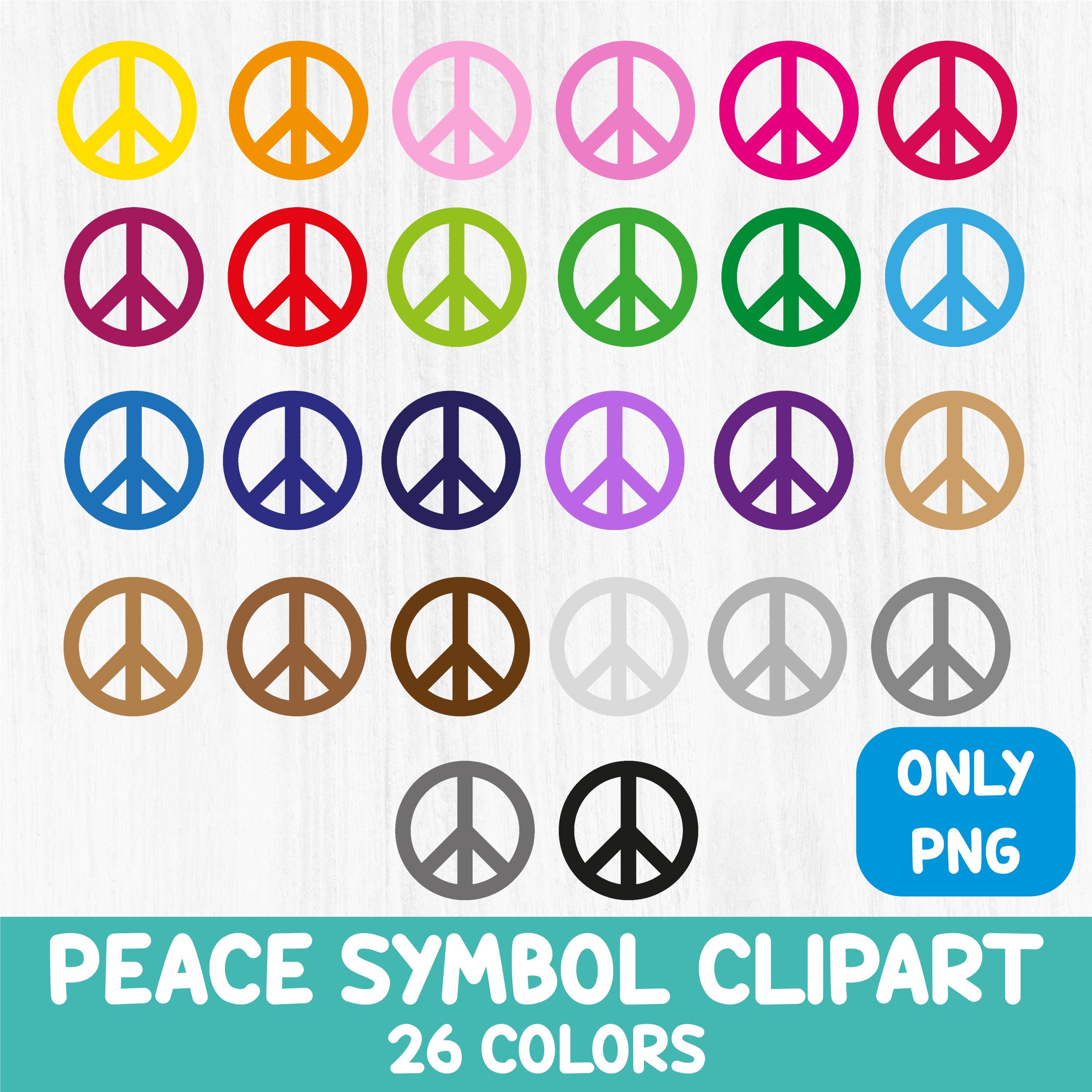 Peace Sign Bundle - Peace Symbol Clipart Set - Peace PNG - Peace