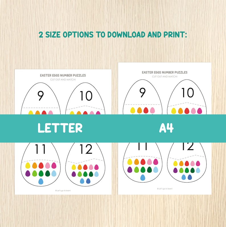 Easter Egg Number Matching, Numbers 1 20, Easter Puzzles, Counting Activity, Toddler, Preschool, Math Centers,Number Recognition,Printable image 5