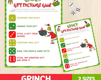 Christmas Gift Exchange Dice Game - Printable Christmas Game - Christmas Party Game - Christmas Activity - Adults & Kids Holiday Party