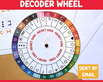 Roda Decodificadora Personalizada, Crie Sua Própria Roda, Códigos Secretos, Mensagens Secretas, Gadget Espião, Sala de Fuga, Agente Top Secreto, Festa, Presente