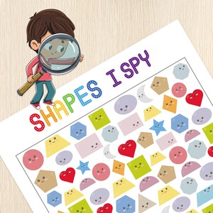 Shapes I Spy Game, Counting Activity, Look & Find Printable Game ...