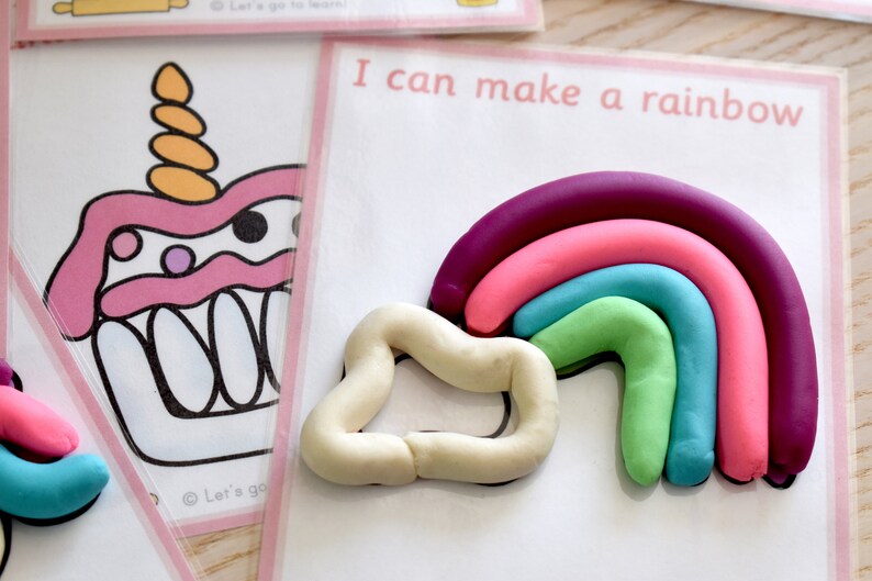 Unicorn Playdough Mats Play Doh Toddler Preschool Activity Etsy