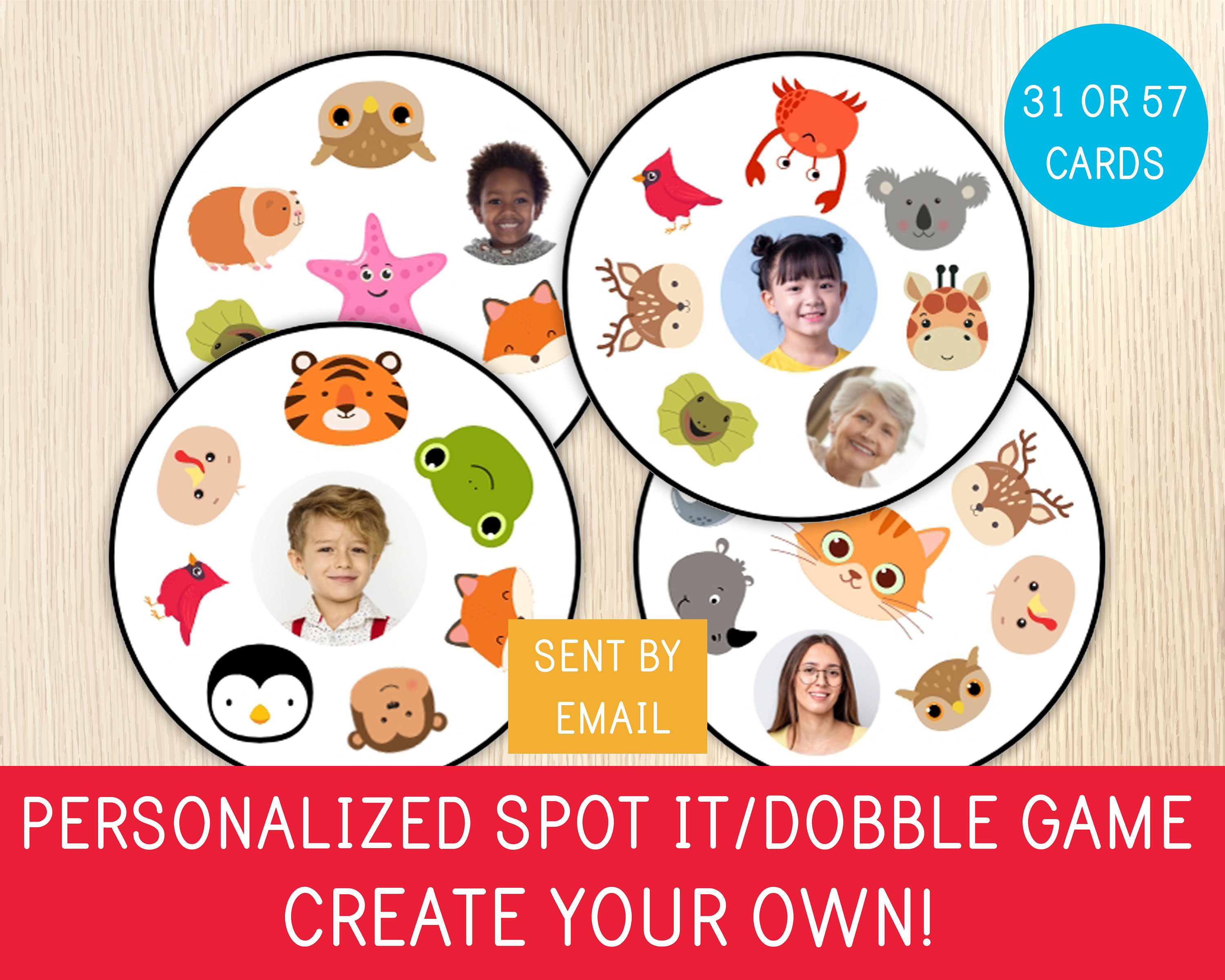 Gioco personalizzato in stile Spot It, Dobble or Seek It, Crea il