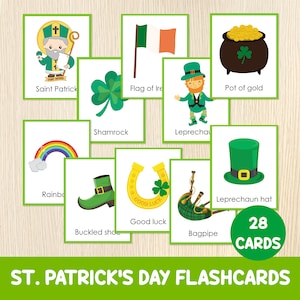 St. Patrick's Day-flashcards - Engelse woordenschatkaarten - educatieve afdrukbare - thuisonderwijs en klaslokaal - centra - lesmateriaal
