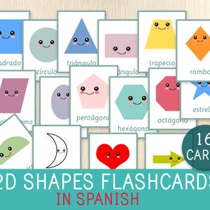 Schede didattiche sulle forme in SPAGNOLO, forme 2D, scuola materna, schede per l'asilo, forme di apprendimento, vocabolario spagnolo, risorse spagnole per bambini