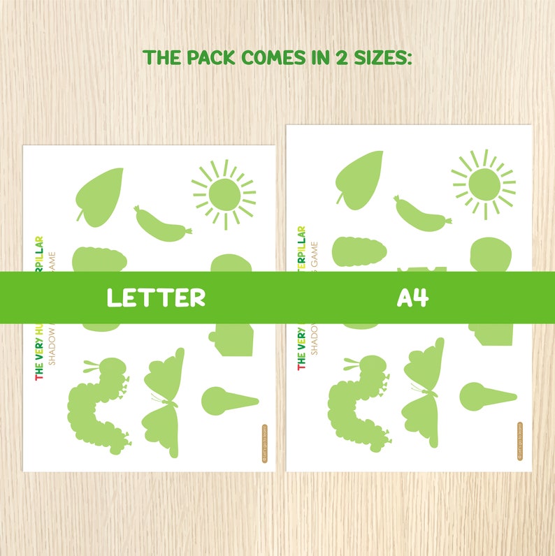 The Very Hungry Caterpillar Shadow Matching Activity, Toddler, Preschool Game, Centers, Homeschool, Printable Worksheets, Busy Book Pages image 4