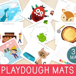 Playdough Mats Bundle - 38 Printable Mats - Modeling Dough Activities - Toddler Game - Preschool Crafts - Busy Book Pages - Homeschool