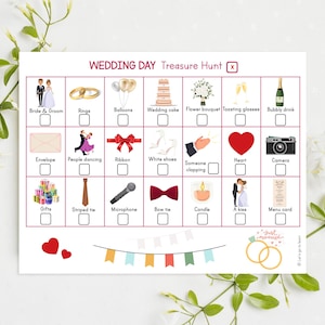 Wedding Treasure Hunt for Kids, Wedding Scavenger Hunt, Wedding Printable Game for Children, Seek & Find Activity, Cocktail Game, No Prep