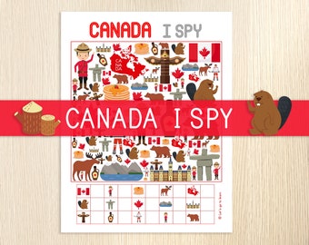 Canada I Spy, Canada Day, 1st of July, Seek and Fine, Look and Find, Counting Game, Party Activity, I Spy for Kids, Educational Printable