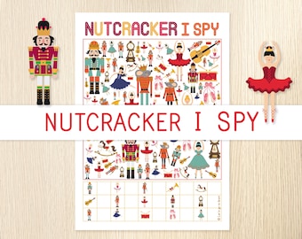 Nutcracker I Spy, Look and Find, Seek and Find, Christmas Game, Nutcracker Ballet, Ballerinas, Party, Christmas Activity, Counting Game