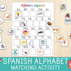 Spanish Alphabet Matching Activity - Beginning Sounds - Spanish Classroom Resources - Preschool, Kindergarten - Spanish Vocabulary for Kids