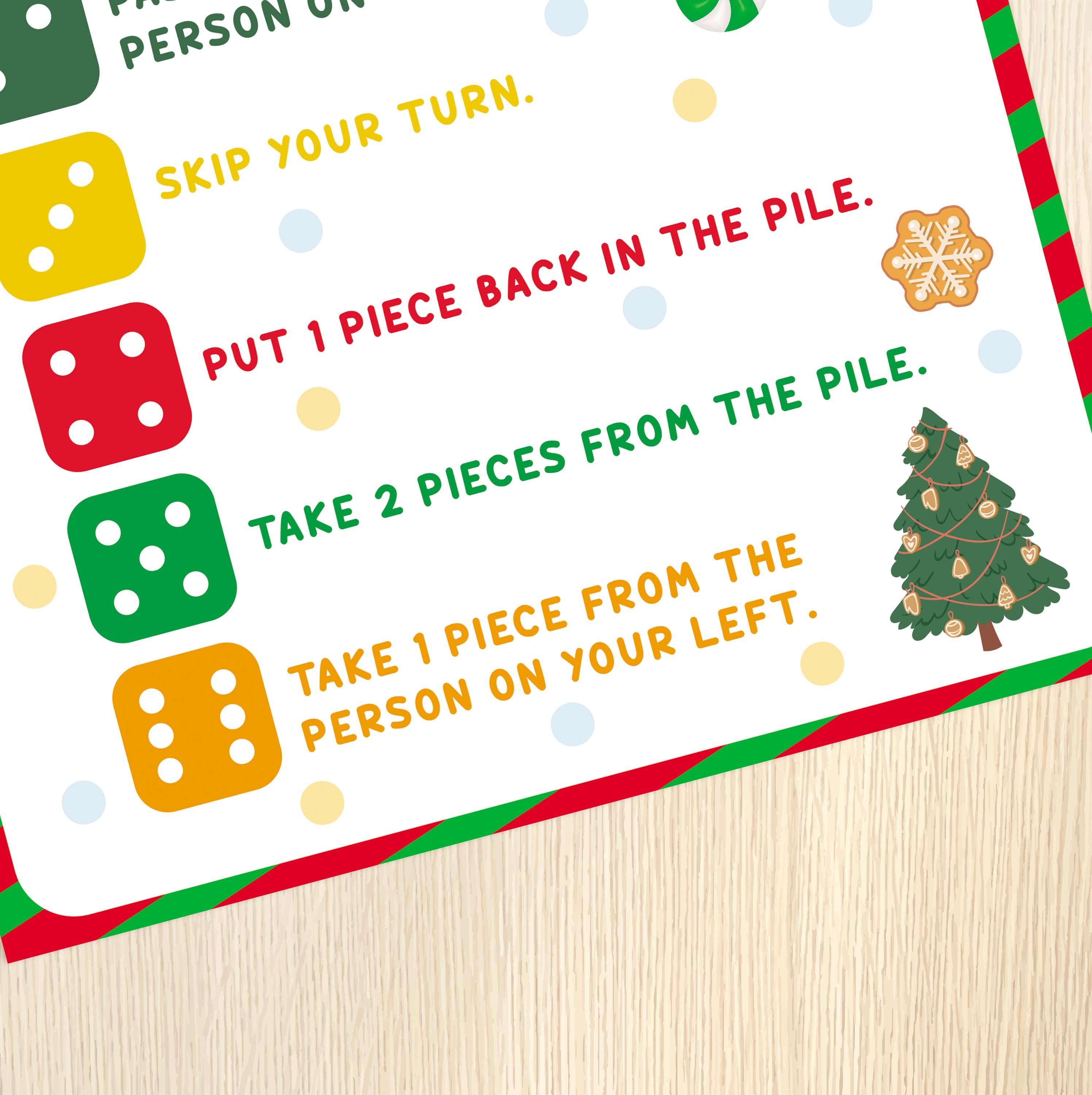 Christmas Candy Dice Game - Printable Holiday Party Game for Families ...