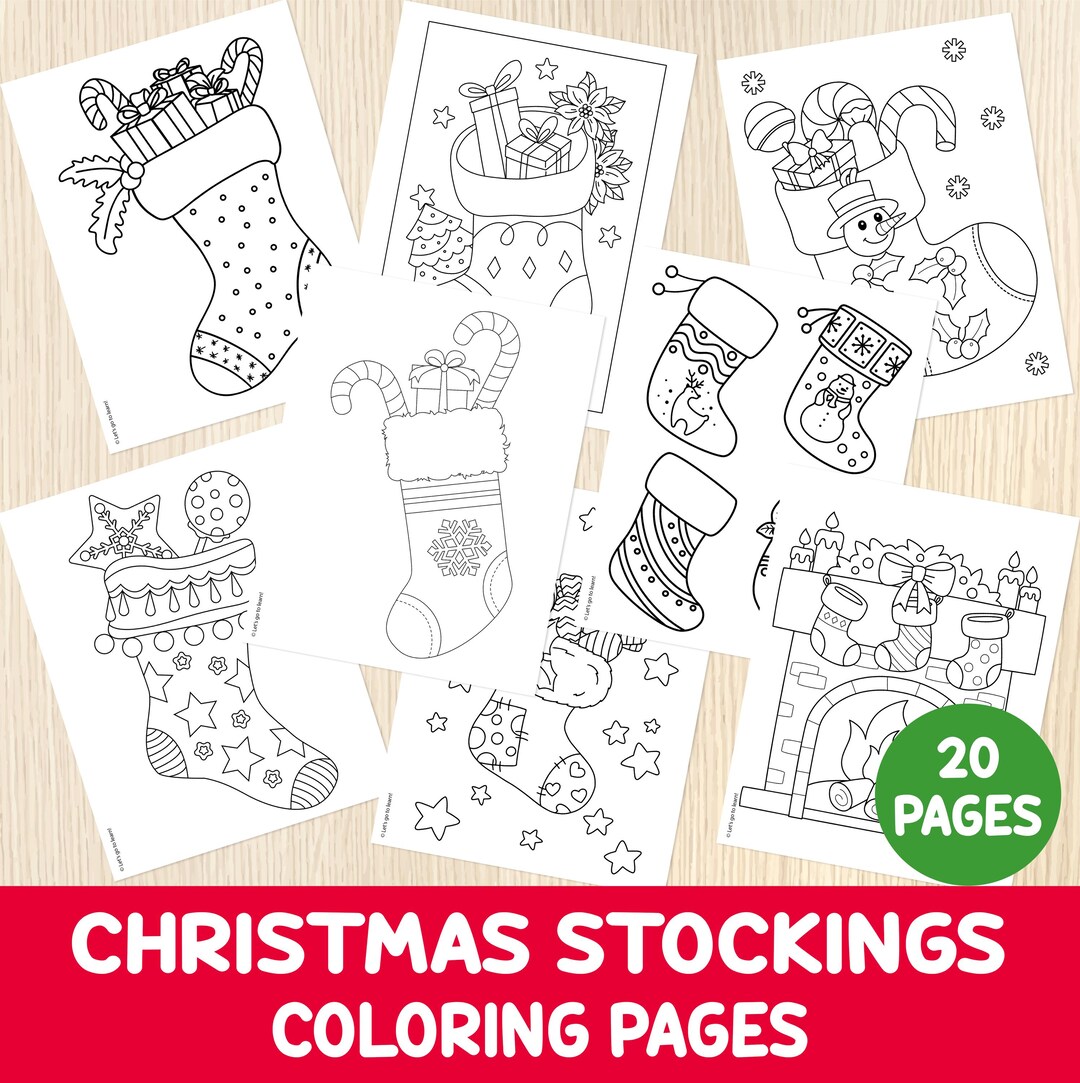 Christmas Stocking Coloring Pages - 20 Holiday Coloring Sheets for Kids ...