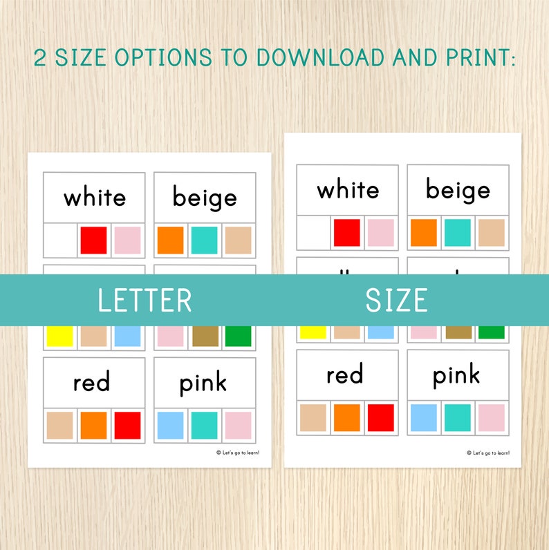Color Words Clip Cards & Chart - English Vocabulary - Color Recognition ...