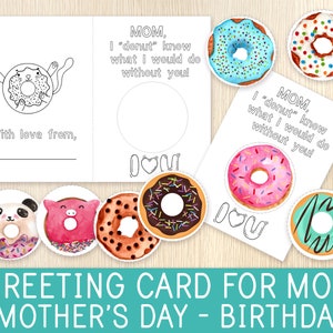 Regalo para el Día de la Madre - Tarjeta de felicitación de cumpleaños para mamá - Manualidades para niños - Kit de tarjetas - Tarjeta para colorear imprimible - Regalo DIY