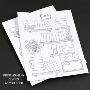 Reading Tracker Printable - Bookshelf Reading Log - Letter & A4 - Book ...