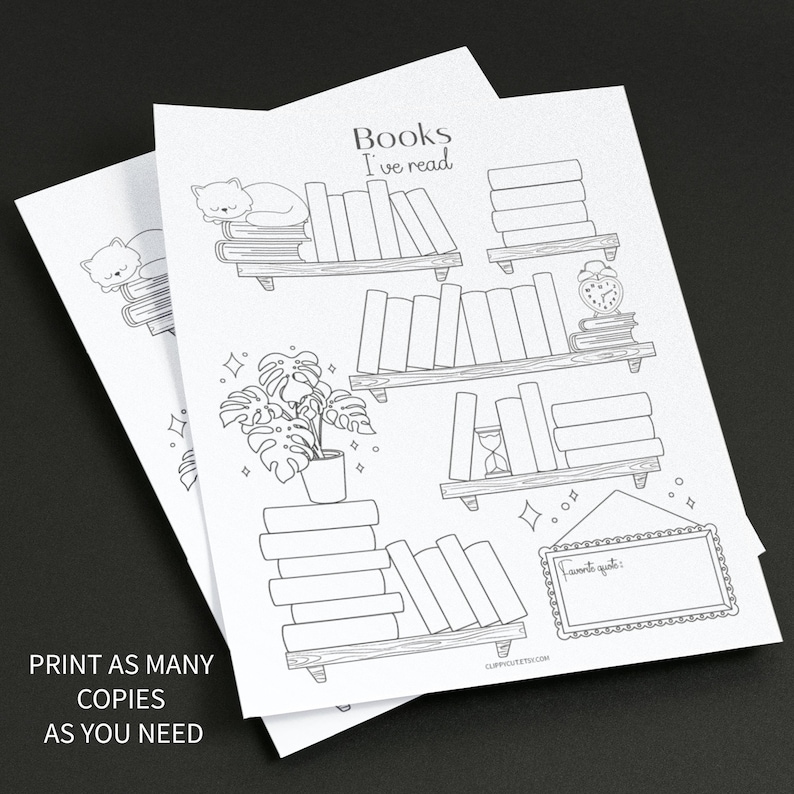 Reading Tracker Printable - Bookshelf Reading Log - Letter & A4 - Book ...