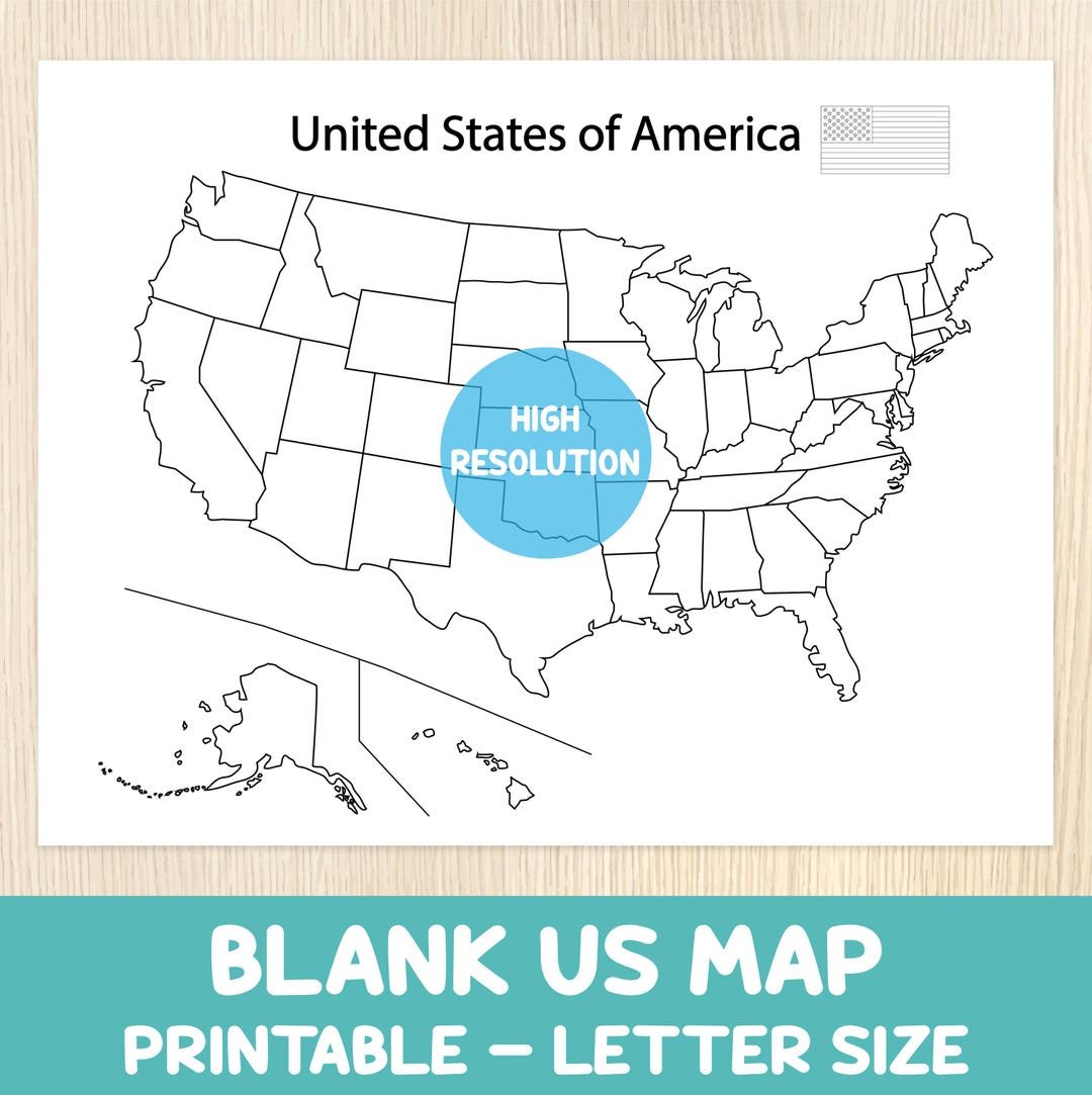 Blank US Map Printable - United States Map Coloring Activity ...