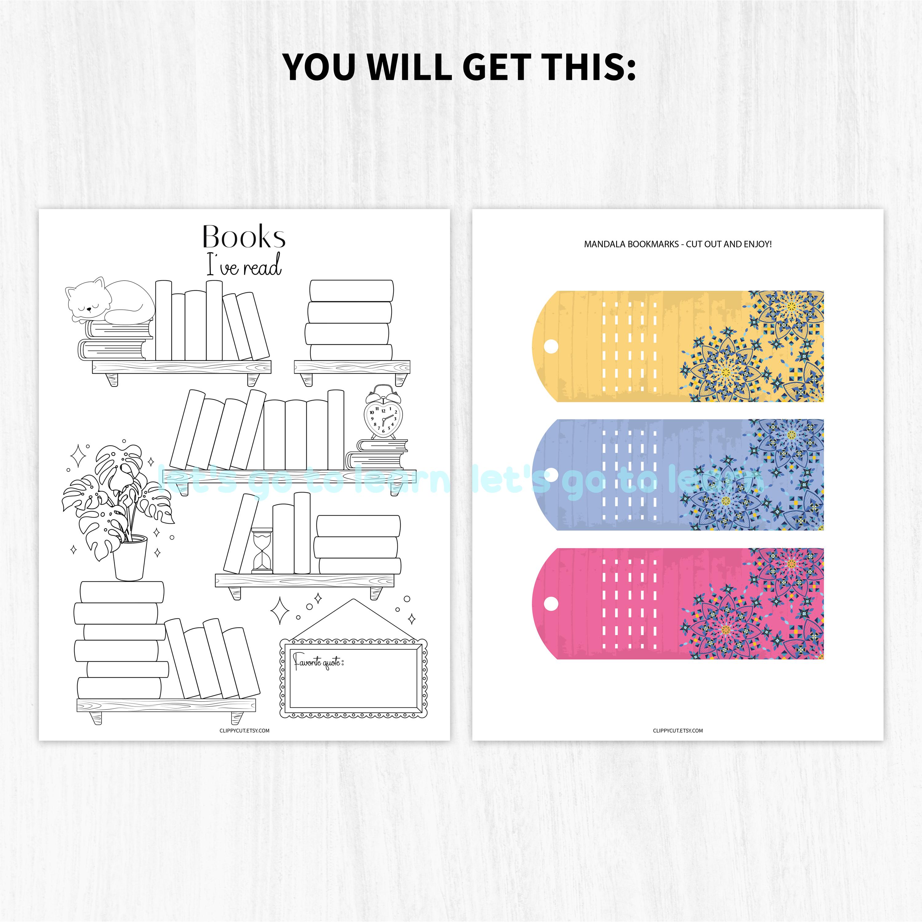 Reading Tracker Printable - Bookshelf Reading Log - Letter & A4 - Book ...