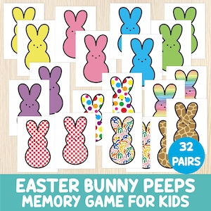 Bunny Peeps Memory Spiel - Osterhasen Memory Spiel - Osterhasen Spiel - Kleinkind, Vorschule, Kindergarten Kinderspiel - Fertigkeitsspiel