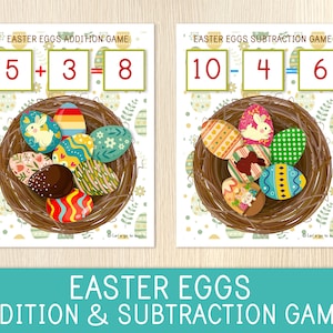Easter Eggs Addition and Subtraction Games Numbers 0 20 Easter