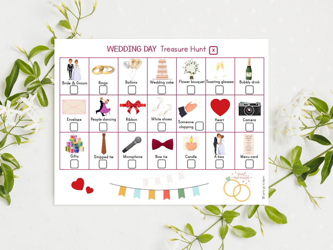 Wedding Treasure Hunt for Kids, Wedding Scavenger Hunt, Wedding ...