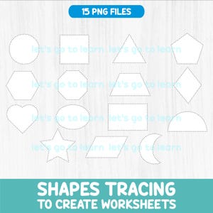 Formen Turing Clipart Bundle - 15 PNG Dateien - hochauflösende Konturen für Kinder Arbeitsblätter, Homeschool-Aktivitäten, Vorschule und Kindergarten