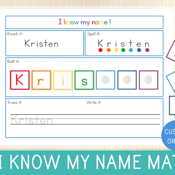 Custom Name Tracing Builder, I Can Spell My Name, Tracing Activity, Personalized Name Worksheet for Kids, Busy Book Page, Homeschool, PDF