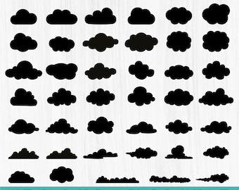Clouds SVG-bundel - Cloud Set for Crafts - Vector Designs Pack - Clouds Cutting Machines-bestanden - Clouds Stickers - Cloud Shapes SVG - DIY