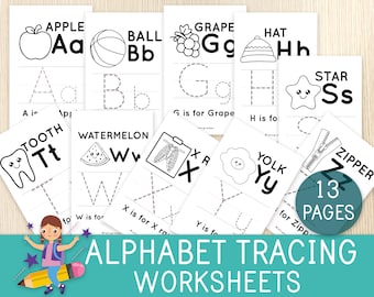 Alphabet Tracing Worksheets, Letter Writing Practice, Handwriting, Toddler, Preschool, Busy Book Pages, Fine Motor Skills, Literacy Centers