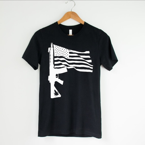 Republican Shirt 2nd Amendment Shirt Republican Gifts Conservative Shirt Rifle American Flag Unisex T-Shirt Awakened Patriot