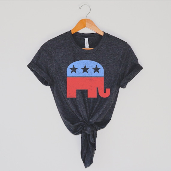 Camisa de elefante republicana estilo retro camisa republicana camisa conservadora regalo republicano camiseta unisex de manga corta afligida Etsy Espana