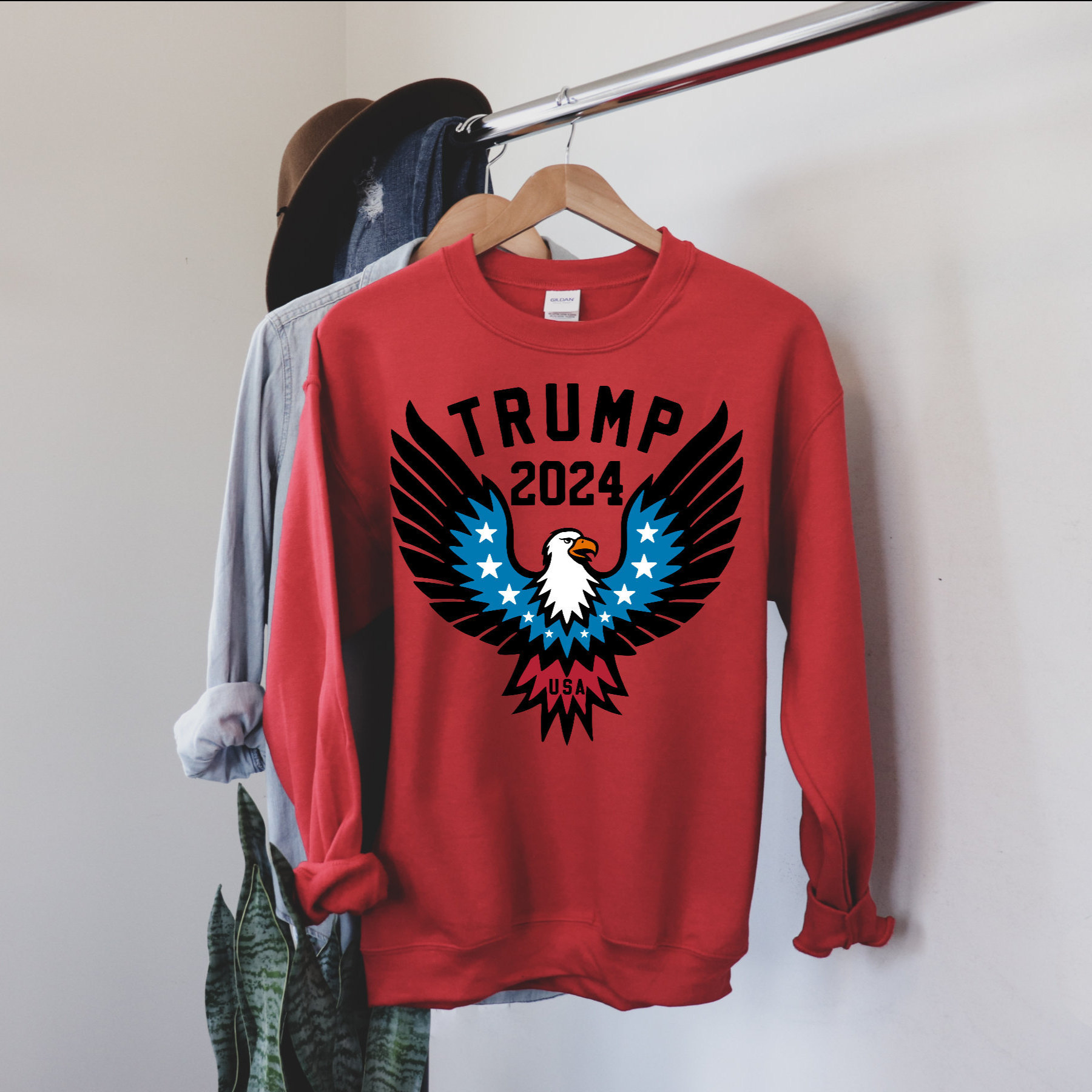 White Red Trump 2024 T-Shirt and Blue Republican Gift