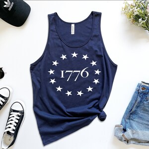 13 Star Betsy Ross Flag 1776 Unisex Tank Top / Camicia repubblicana / Camicia conservatrice / Regali repubblicani / Camicie repubblicane